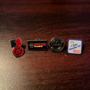 Lot Of 4 McDonald’s Employee Lapel Hat Pins Customer‎ Relations Recycling
